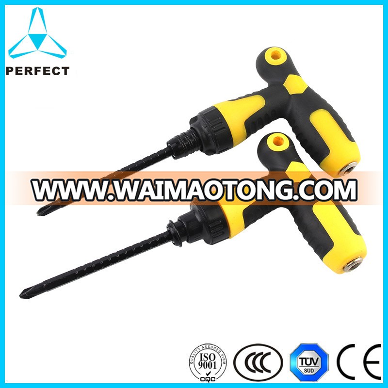 Interchangeable T-Shape Ratchet Combination Screwdriver