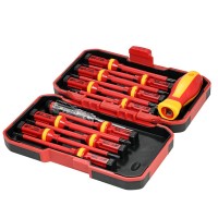 13pcs 1000V hand tools Changeable Insulated Screwdrivers Set + Magnetic Slotted Phillips Pozidriv Torx Bits electrician tool set