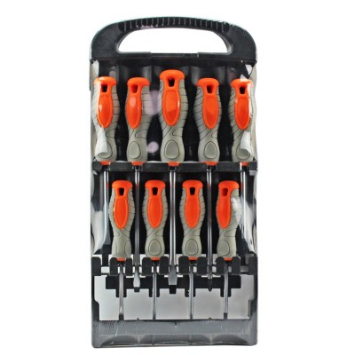 Two color of handle  slotted phillips package in box screwdriver set